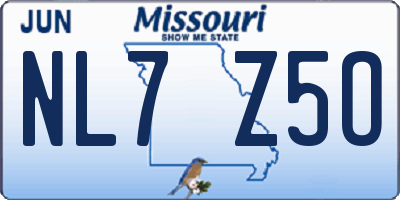 MO license plate NL7Z5O