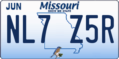MO license plate NL7Z5R