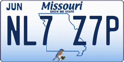 MO license plate NL7Z7P