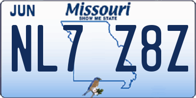 MO license plate NL7Z8Z