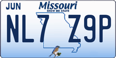 MO license plate NL7Z9P