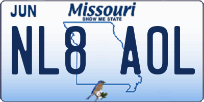 MO license plate NL8A0L