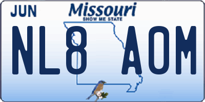 MO license plate NL8A0M