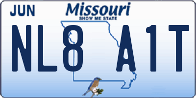 MO license plate NL8A1T