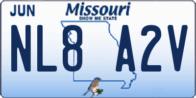 MO license plate NL8A2V
