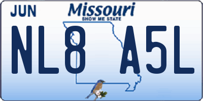 MO license plate NL8A5L