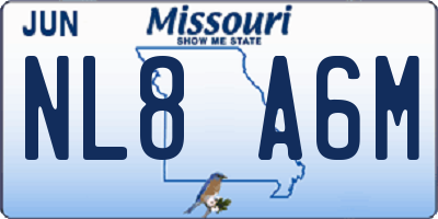 MO license plate NL8A6M