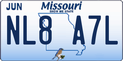 MO license plate NL8A7L