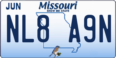 MO license plate NL8A9N