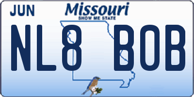 MO license plate NL8B0B