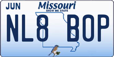 MO license plate NL8B0P