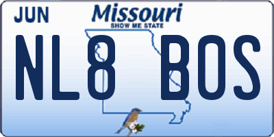 MO license plate NL8B0S
