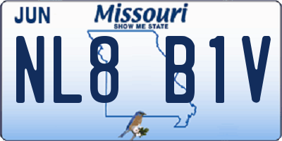 MO license plate NL8B1V