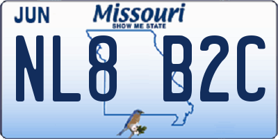 MO license plate NL8B2C