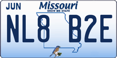 MO license plate NL8B2E