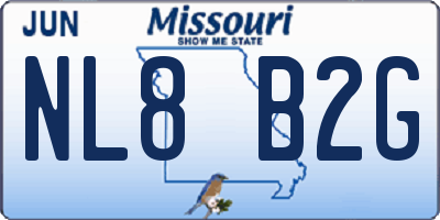 MO license plate NL8B2G