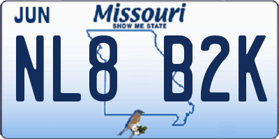 MO license plate NL8B2K