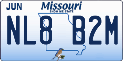 MO license plate NL8B2M