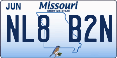 MO license plate NL8B2N