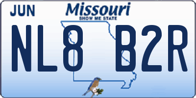 MO license plate NL8B2R