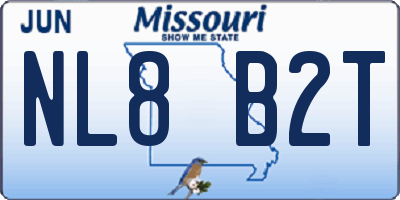 MO license plate NL8B2T