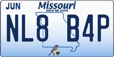 MO license plate NL8B4P