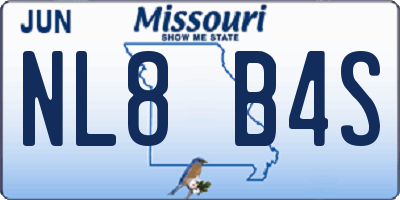 MO license plate NL8B4S