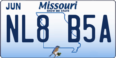 MO license plate NL8B5A