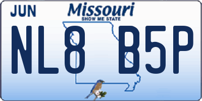 MO license plate NL8B5P