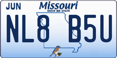 MO license plate NL8B5U