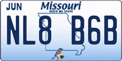 MO license plate NL8B6B
