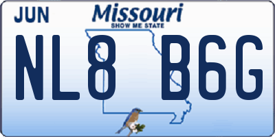 MO license plate NL8B6G