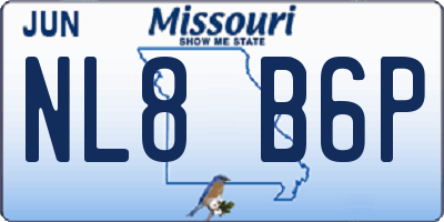 MO license plate NL8B6P