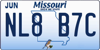 MO license plate NL8B7C