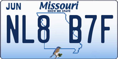 MO license plate NL8B7F