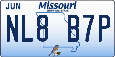 MO license plate NL8B7P