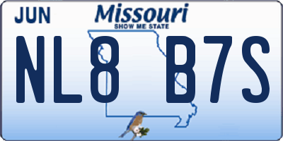 MO license plate NL8B7S