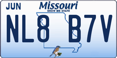 MO license plate NL8B7V