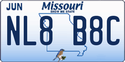 MO license plate NL8B8C