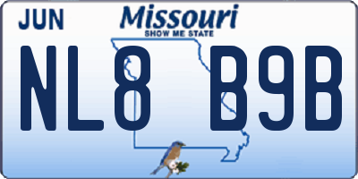MO license plate NL8B9B