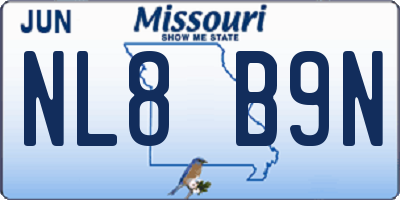 MO license plate NL8B9N