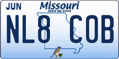 MO license plate NL8C0B