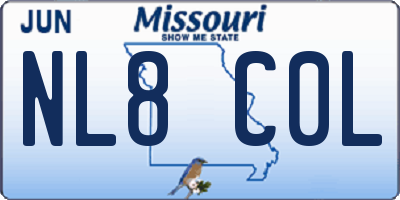 MO license plate NL8C0L