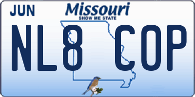 MO license plate NL8C0P