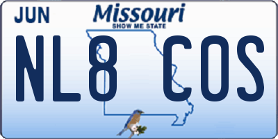 MO license plate NL8C0S