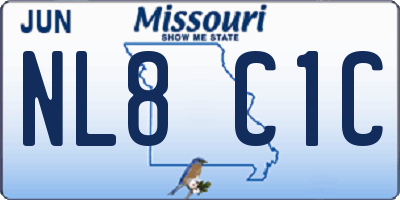 MO license plate NL8C1C