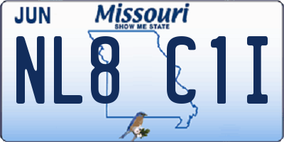 MO license plate NL8C1I