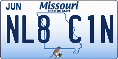 MO license plate NL8C1N
