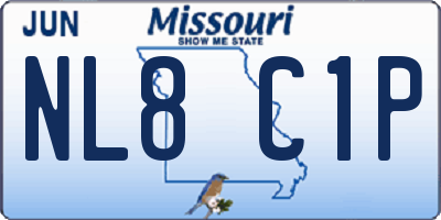 MO license plate NL8C1P