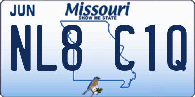 MO license plate NL8C1Q